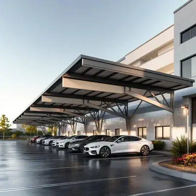 Truss Cantilever Car Parking Shades