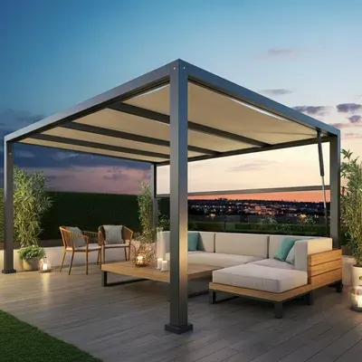 Manual Fabric Roofing Pergola